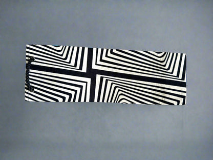Ethnic, Fabric, Patterned, Handmade Black and Cream Wine Gift Bag - Gezia Accents