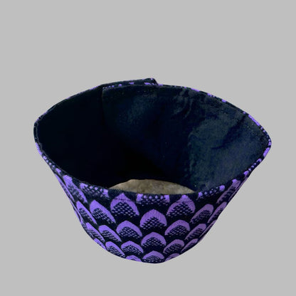 Ethnic, Fabric, Patterned, Handmade Black and Purple Cup Sleeve - Gezia Accents