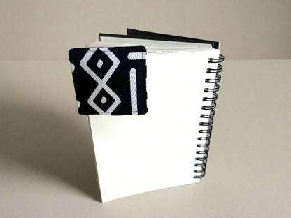 Ethnic, Fabric, Patterned, Handmade Black and White Bookmark - Gezia Accents