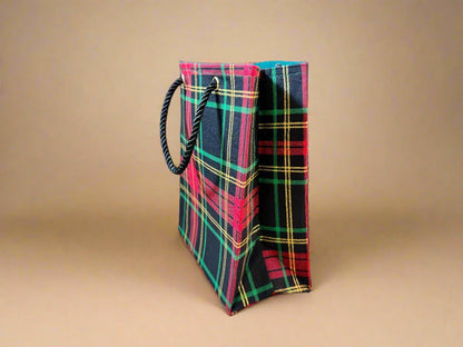 Ethnic, Fabric, Patterned, Handmade Black, Green, Red, and Gold Extra Small Bag - Gezia Accents