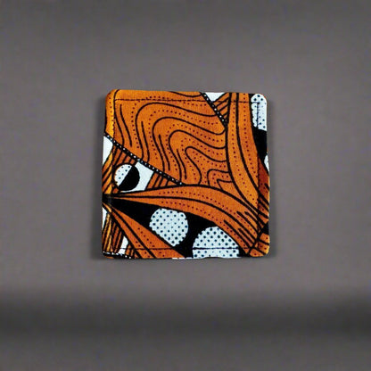 Ethnic, Fabric, Patterned, Handmade Black, Orange, and White Bookmark - Gezia Accents