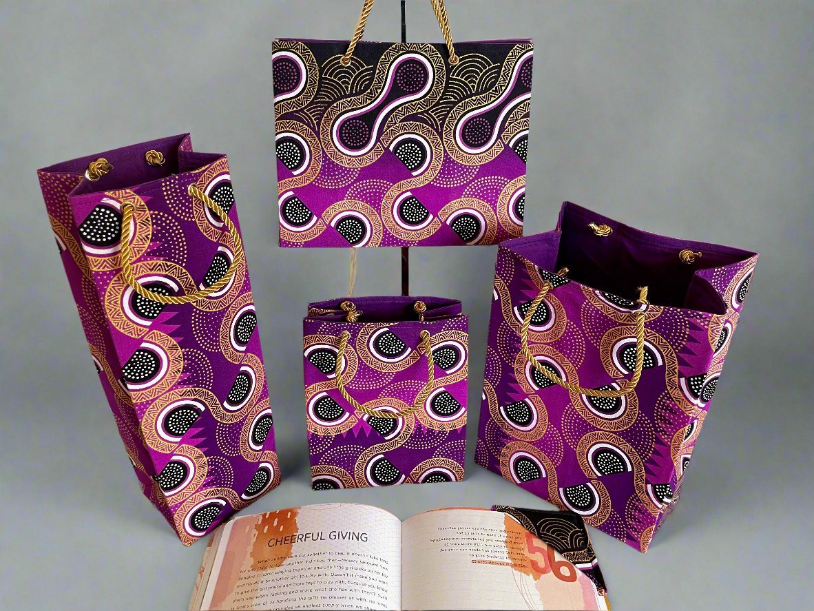 Ethnic, Fabric, Patterned, Handmade Black, Purple, and Gold Bookmark - Gezia Accents