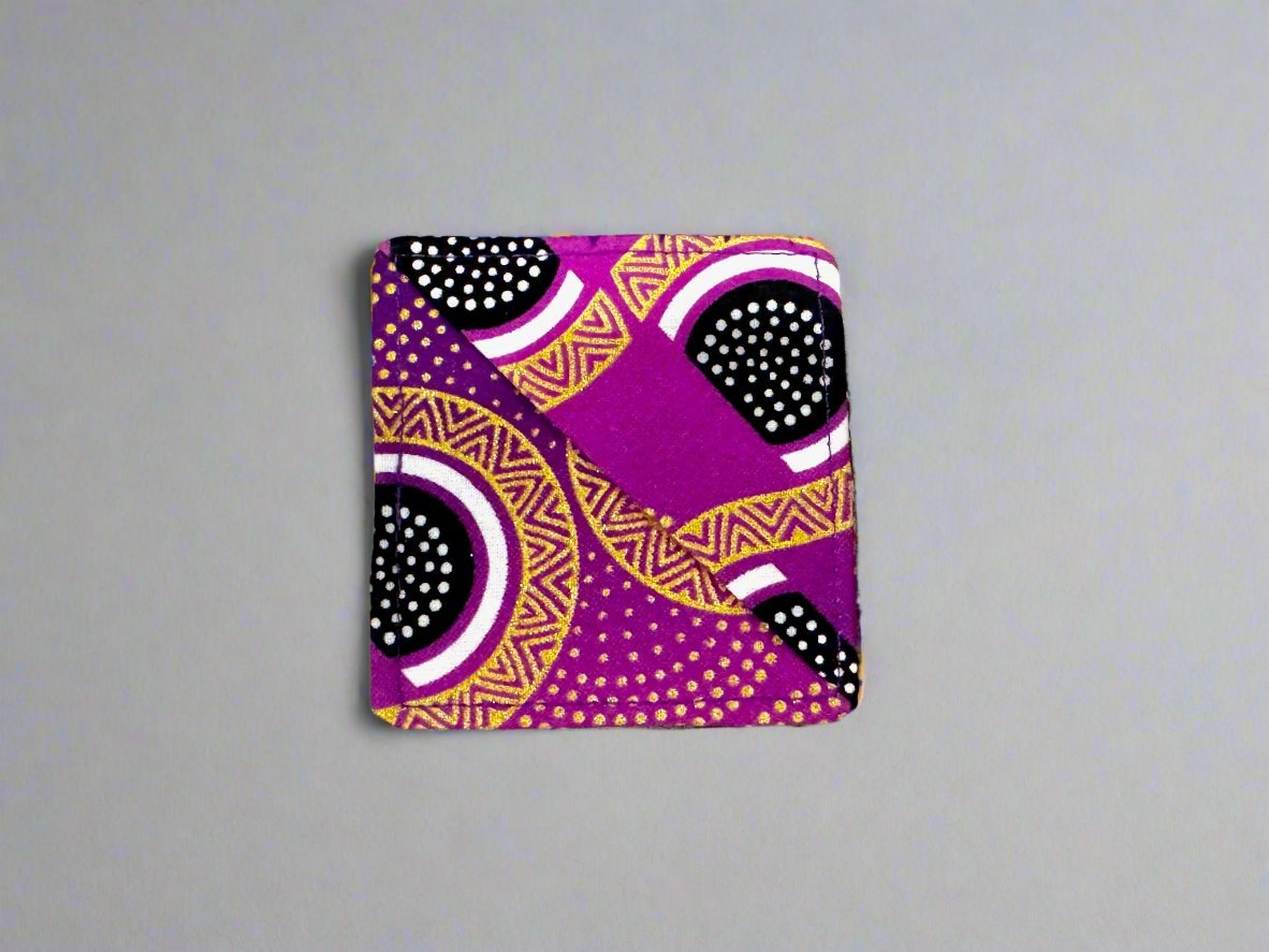 Ethnic, Fabric, Patterned, Handmade Black, Purple, and Gold Bookmark - Gezia Accents