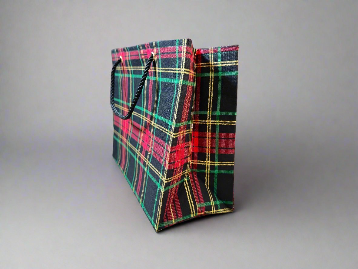 Ethnic, Fabric, Patterned, Handmade Black, Red, Green and Gold Small Wardrobe Bag - Gezia Accents