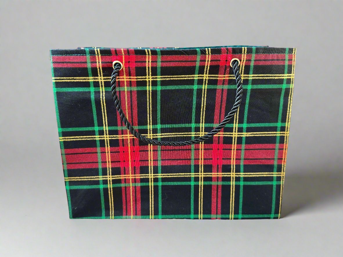 Ethnic, Fabric, Patterned, Handmade Black, Red, Green and Gold Small Wardrobe Bag - Gezia Accents