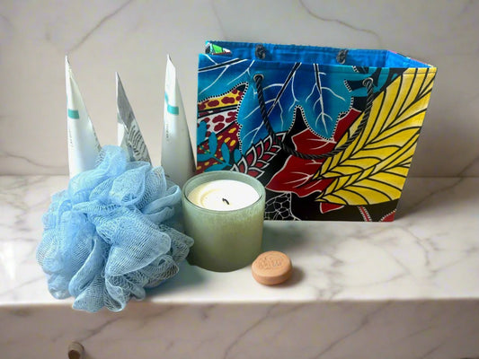 Ethnic, Fabric, Patterned, Handmade Black, Turquoise, White, Red and Yellow Small Wardrobe Bag - Gezia Accents