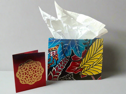 Ethnic, Fabric, Patterned, Handmade Black, Turquoise, White, Red and Yellow Small Wardrobe Bag - Gezia Accents