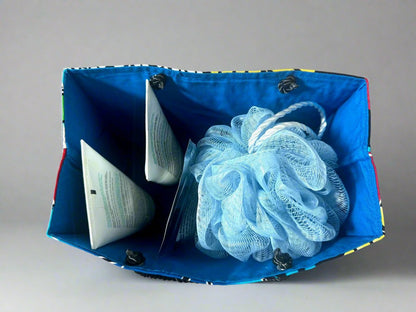 Ethnic, Fabric, Patterned, Handmade Black, Turquoise, White, Red and Yellow Small Wardrobe Bag - Gezia Accents