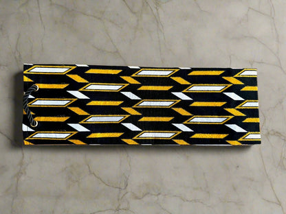 Ethnic, Fabric, Patterned, Handmade Black, White and Gold Wine Gift Bag - Gezia Accents