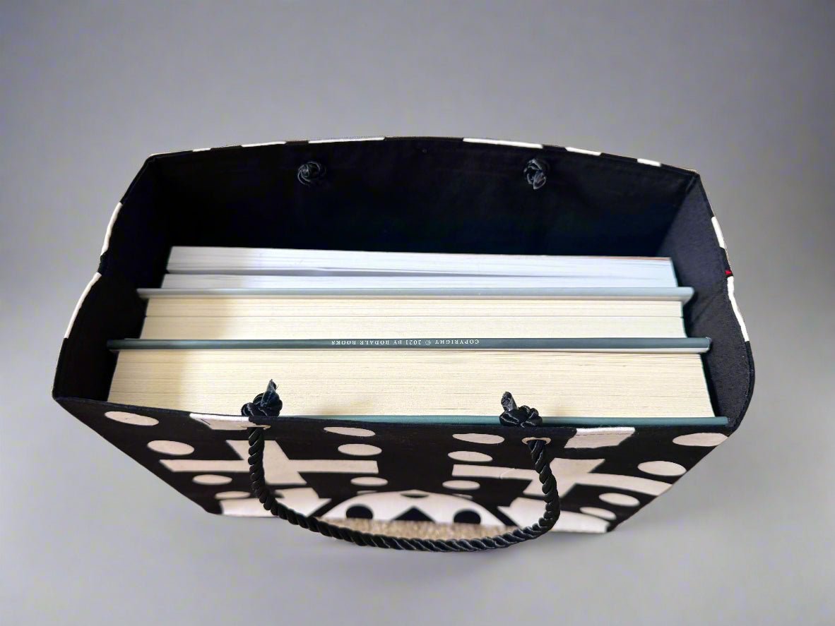 Ethnic, Fabric, Patterned, Handmade Black, White, Red and Yellow Small Wardrobe Bag - Gezia Accents