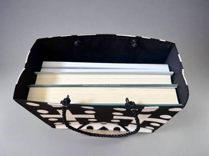 Ethnic, Fabric, Patterned, Handmade Black, White, Red and Yellow Small Wardrobe Bag - Gezia Accents