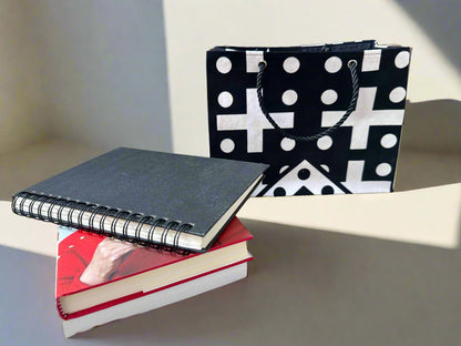 Ethnic, Fabric, Patterned, Handmade Black, White, Red and Yellow Small Wardrobe Bag - Gezia Accents