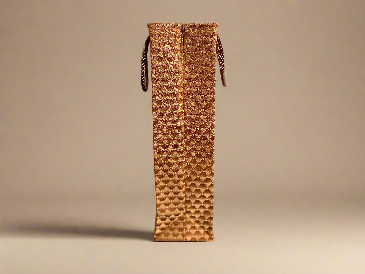 Ethnic, Fabric, Patterned, Handmade Camel Wine Gift Bag - Gezia Accents