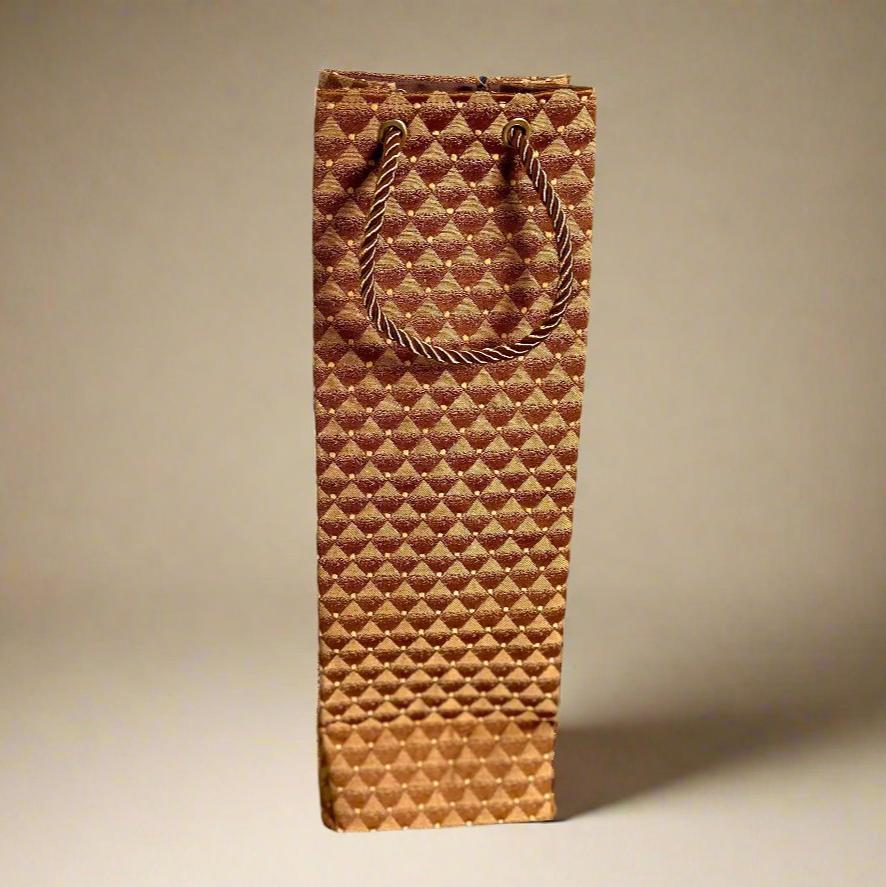 Ethnic, Fabric, Patterned, Handmade Camel Wine Gift Bag - Gezia Accents