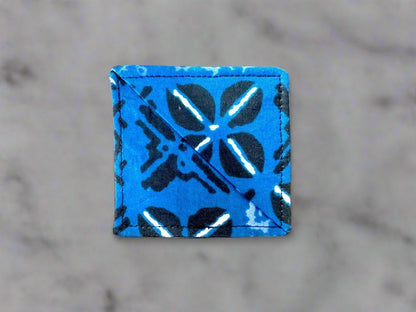 Ethnic, Fabric, Patterned, Handmade Dark Blue, Blue, Black, and White Bookmark - Gezia Accents