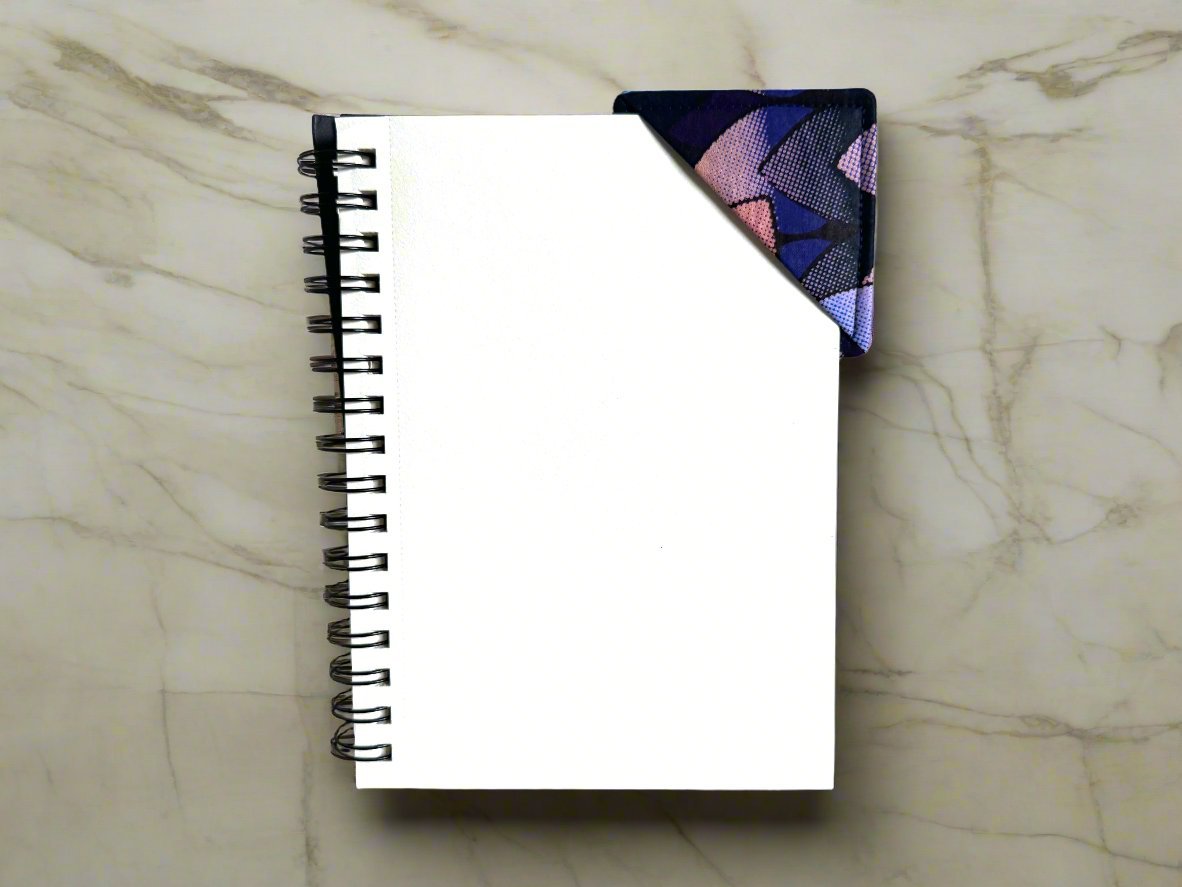 Ethnic, Fabric, Patterned, Handmade Dark Blue, Purple, Lavender and Royal Blue Bookmark - Gezia Accents