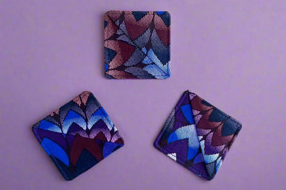 Ethnic, Fabric, Patterned, Handmade Dark Blue, Purple, Lavender and Royal Blue Bookmark - Gezia Accents