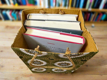 Ethnic, Fabric, Patterned, Handmade Dark Green, Green, White, and Gold Medium Bag - Gezia Accents