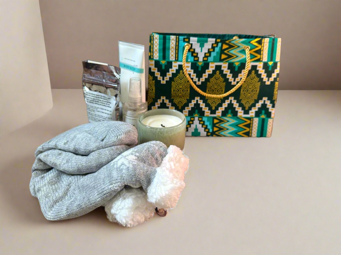 Ethnic, Fabric, Patterned, Handmade Dark Green, Green, White and Gold Small Wardrobe Bag - Gezia Accents