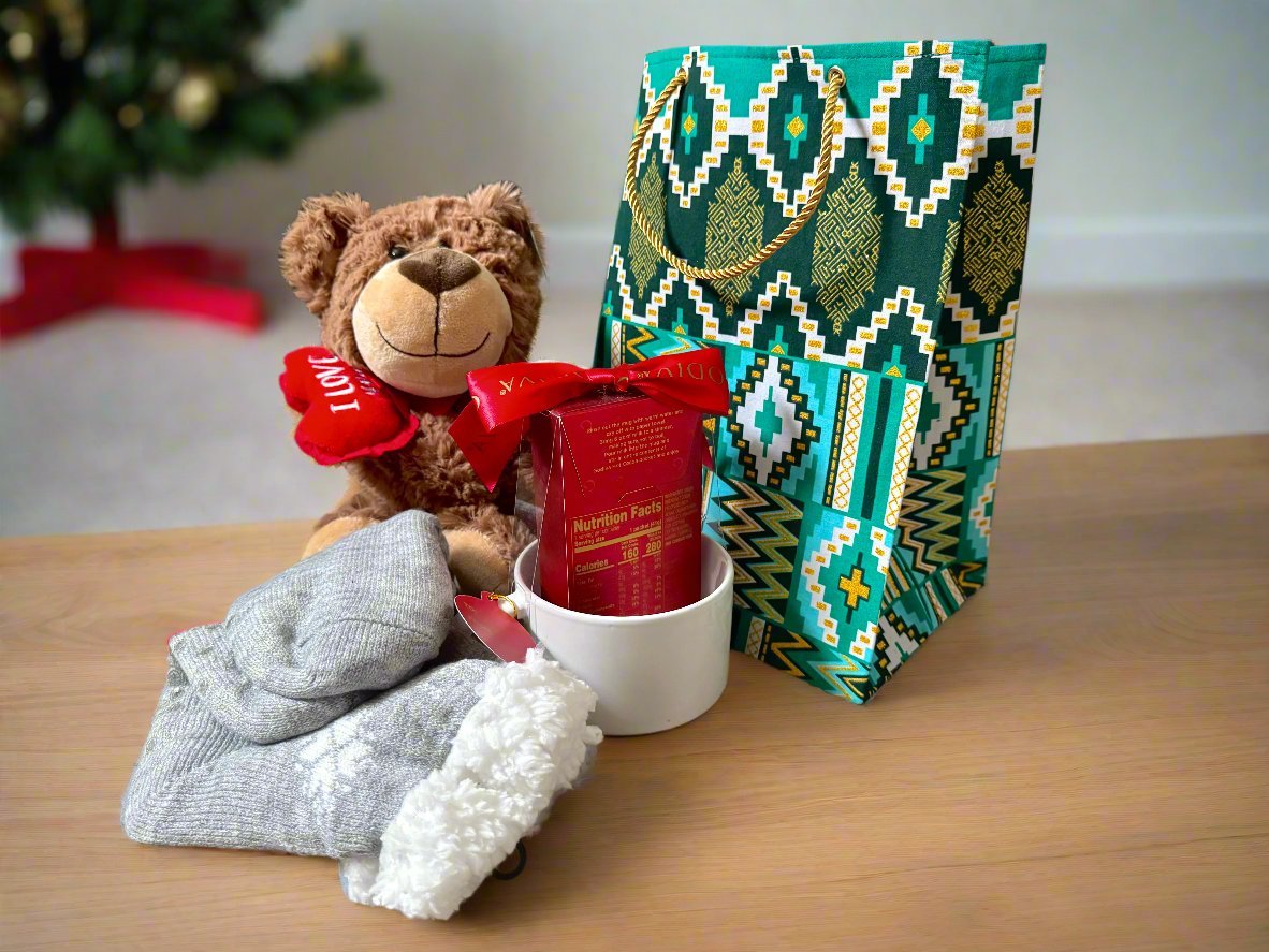 Ethnic, Fabric, Patterned, Handmade Dark Green, Green, White, and Gold Square Bags - Gezia Accents