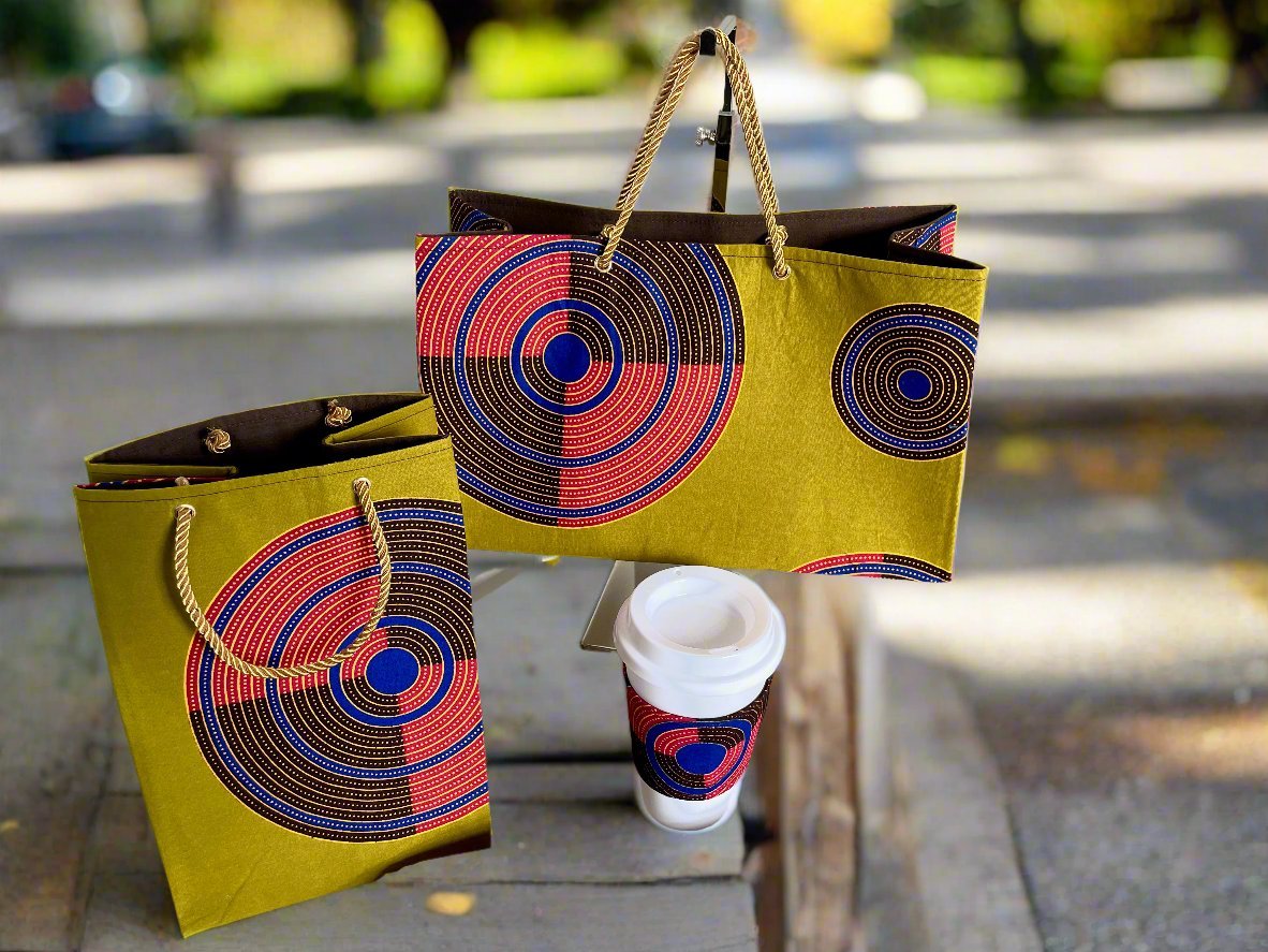 Ethnic, Fabric, Patterned, Handmade Green, Brown, Yellow, Blue, and Red Bookmark - Gezia Accents