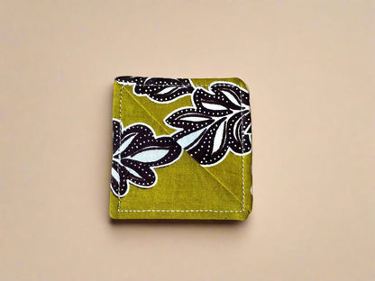 Ethnic, Fabric, Patterned, Handmade Green, Dark Brown, and White Bookmark - Gezia Accents