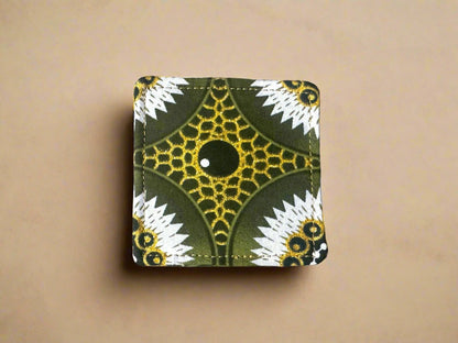 Ethnic, Fabric, Patterned, Handmade Green, Dark Green, Cream, and Gold Bookmark - Gezia Accents