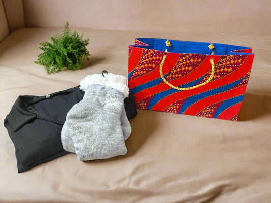 Ethnic, Fabric, Patterned, Handmade Maroon, Orange, Blue and Gold Medium Horizontal Bag - Gezia Accents