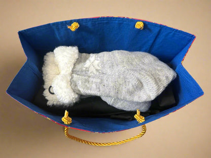 Ethnic, Fabric, Patterned, Handmade Maroon, Orange, Blue and Gold Medium Horizontal Bag - Gezia Accents