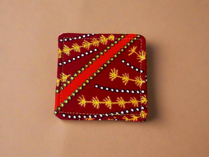 Ethnic, Fabric, Patterned, Handmade Orange, Blue Gold Bookmark - Gezia Accents