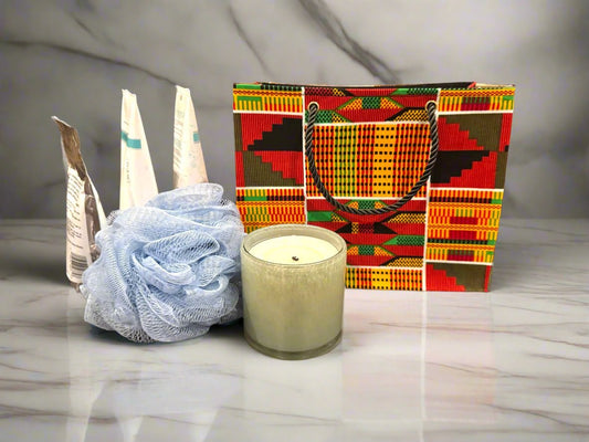 Ethnic, Fabric, Patterned, Handmade Orange, Yellow, Black, Red, Green and White Small Wardrobe Bag - Gezia Accents