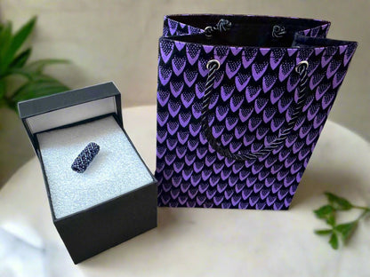 Ethnic, Fabric, Patterned, Handmade Purple and Black Extra Small Bag - Gezia Accents