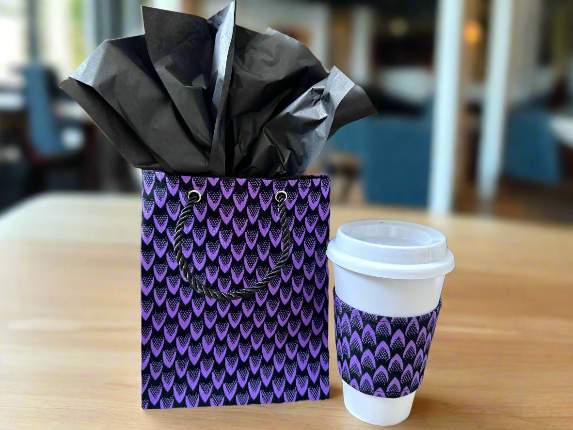 Ethnic, Fabric, Patterned, Handmade Purple and Black Extra Small Bag - Gezia Accents