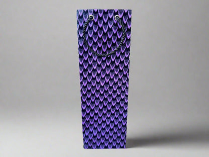 Ethnic, Fabric, Patterned, Handmade Purple and Black Wine Gift Bag - Gezia Accents