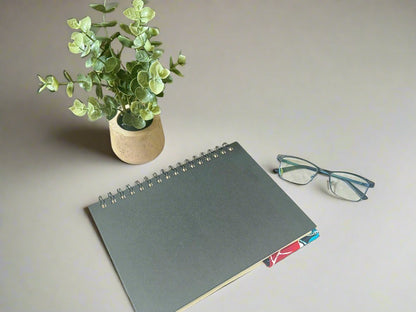 Ethnic, Fabric, Patterned, Handmade Red, Black, Yellow, Blue, and White Bookmark - Gezia Accents