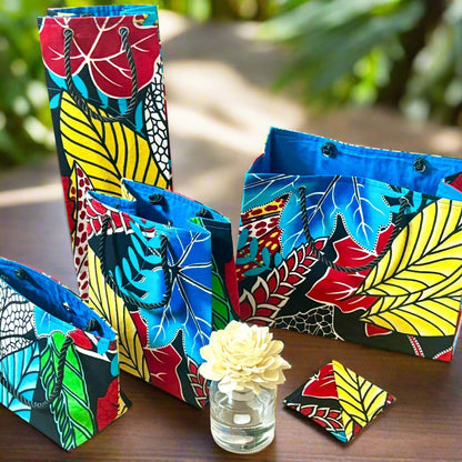 Ethnic, Fabric, Patterned, Handmade Red, Black, Yellow, Blue, and White Bookmark - Gezia Accents