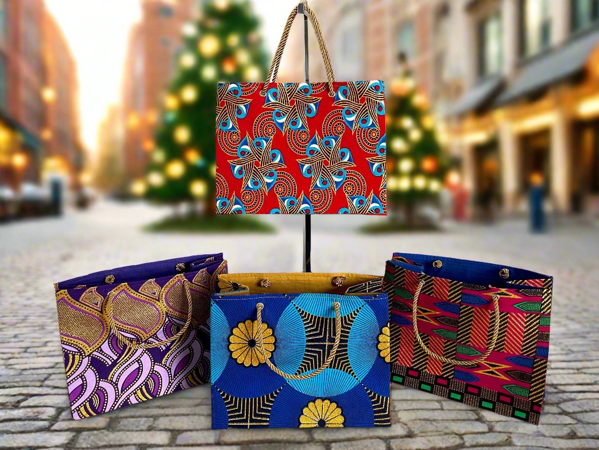 Ethnic, Fabric, Patterned, Handmade Red, Blue, Turquoise, and Gold Small Wardrobe Bag - Gezia Accents