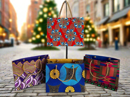 Ethnic, Fabric, Patterned, Handmade Red, Blue, Turquoise, and Gold Small Wardrobe Bag - Gezia Accents