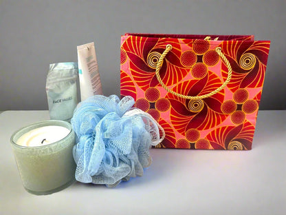 Ethnic, Fabric, Patterned, Handmade Red, Maroon, and Gold Small Wardrobe Bag - Gezia Accents