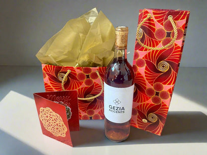 Ethnic, Fabric, Patterned, Handmade Red, Maroon, and Gold Small Wardrobe Bag - Gezia Accents