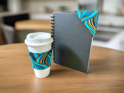 Ethnic, Fabric, Patterned, Handmade Turqoise, Dark Blue Gold Bookmark - Gezia Accents