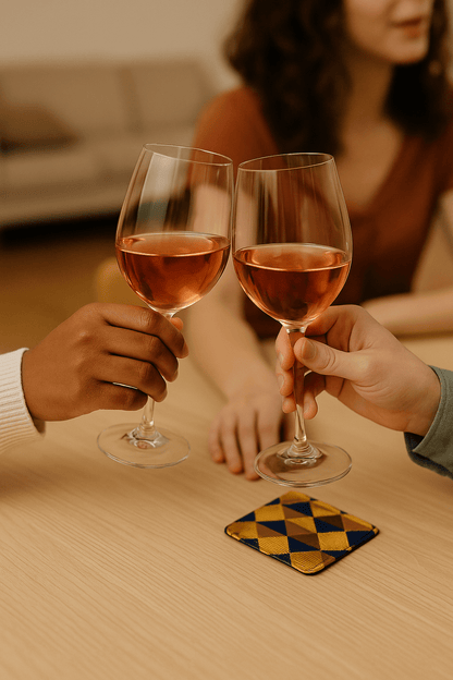 Handmade African Fabric Coasters – Set of 4 | Cultural Home Decor | Eco - Friendly Gift | Wax Print Drink Coasters - Gezia Accents