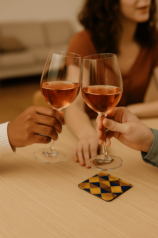 Handmade African Fabric Coasters – Set of 4 | Cultural Home Decor | Eco - Friendly Gift | Wax Print Drink Coasters - Gezia Accents