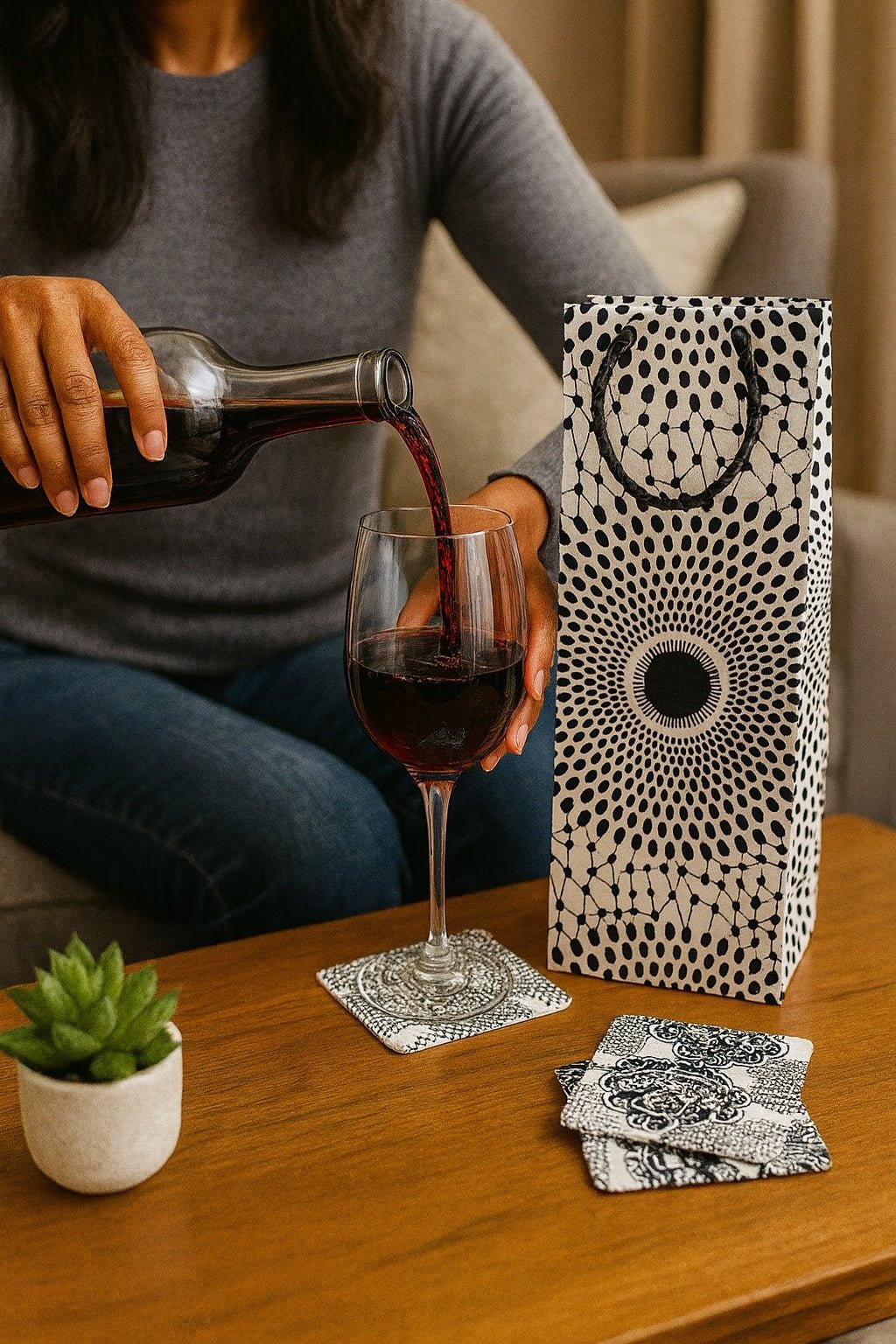 Handmade African Fabric Coasters – Set of 4 | Cultural Home Decor | Eco - Friendly Gift | Wax Print Drink Coasters - Gezia Accents