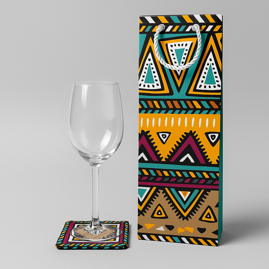 Handmade African Fabric Coasters – Yellow, Purple, Green, Black & Beige Set of 4 | Cultural Home Decor | Eco - Friendly Gift | Wax Print Drink Coasters (Copy) (Copy) - Gezia Accents