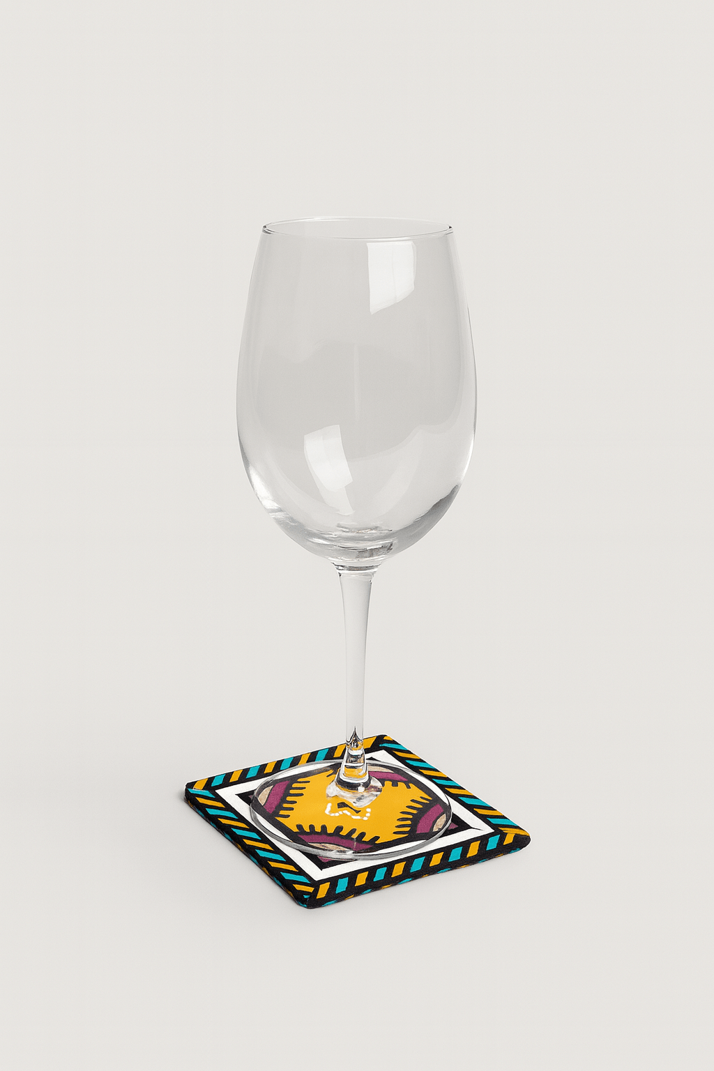 Handmade African Fabric Coasters – Yellow, Purple, Green, Black & Beige Set of 4 | Cultural Home Decor | Eco - Friendly Gift | Wax Print Drink Coasters (Copy) (Copy) - Gezia Accents