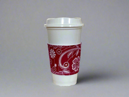 🌍 Handmade African Wax Print Cup Sleeve | Reusable Coffee Cozy | Ethnic Fabric Drink Sleeve | Eco - Friendly Gift for Coffee & Tea Lovers ☕🌿 - Gezia Accents