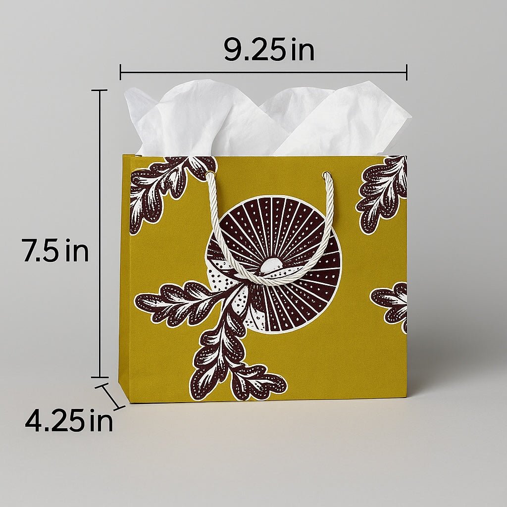 🌍 Handmade African Wax Print Horizontal Gift Bag| Reusable Cultural Gift | Ethnic Fabric Accessory | Eco - Friendly Handmade Decor 🎁✨ - Gezia Accents