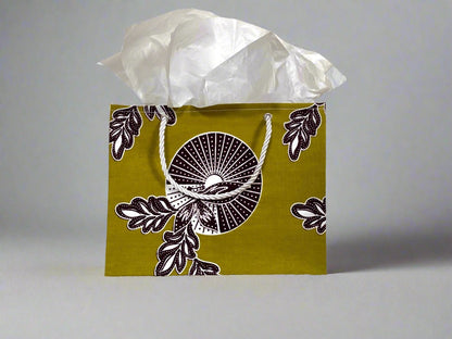 🌍 Handmade African Wax Print Horizontal Gift Bag| Reusable Cultural Gift | Ethnic Fabric Accessory | Eco - Friendly Handmade Decor 🎁✨ - Gezia Accents