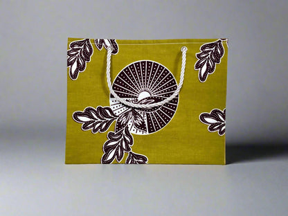 🌍 Handmade African Wax Print Horizontal Gift Bag| Reusable Cultural Gift | Ethnic Fabric Accessory | Eco - Friendly Handmade Decor 🎁✨ - Gezia Accents